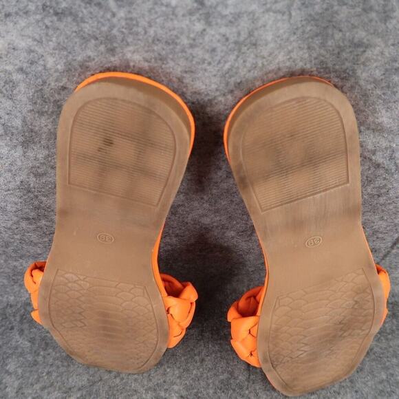 Ego Shoes Womens 39 Sandals Slides Woven Strap Slip On Casual Orange Square Toe - Picture 11 of 12